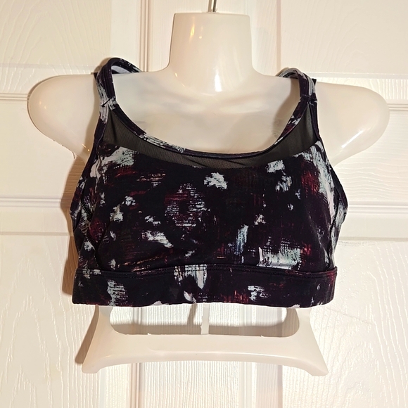 lululemon athletica Other - Lululemon Athletica Black Purple Multicolor Mesh Panels Sports Bra Size 6